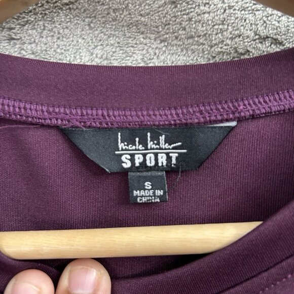 Nicole Miller Sport Sweatshirt Womens Small Purple Long Sleeve Crewneck Top - Picture 7 of 9
